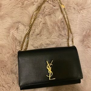SAINT LAURENT KATE MONOGRAM MEDIUM LEATHER SHOULDER BAG